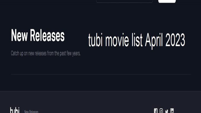 tubi movie list April 2023