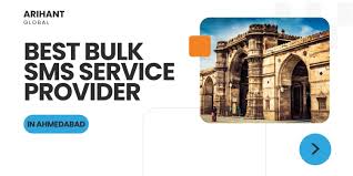 Smartphone displaying OTP SMS with Ahmedabad city background - Bulk SMS and OTP SMS services